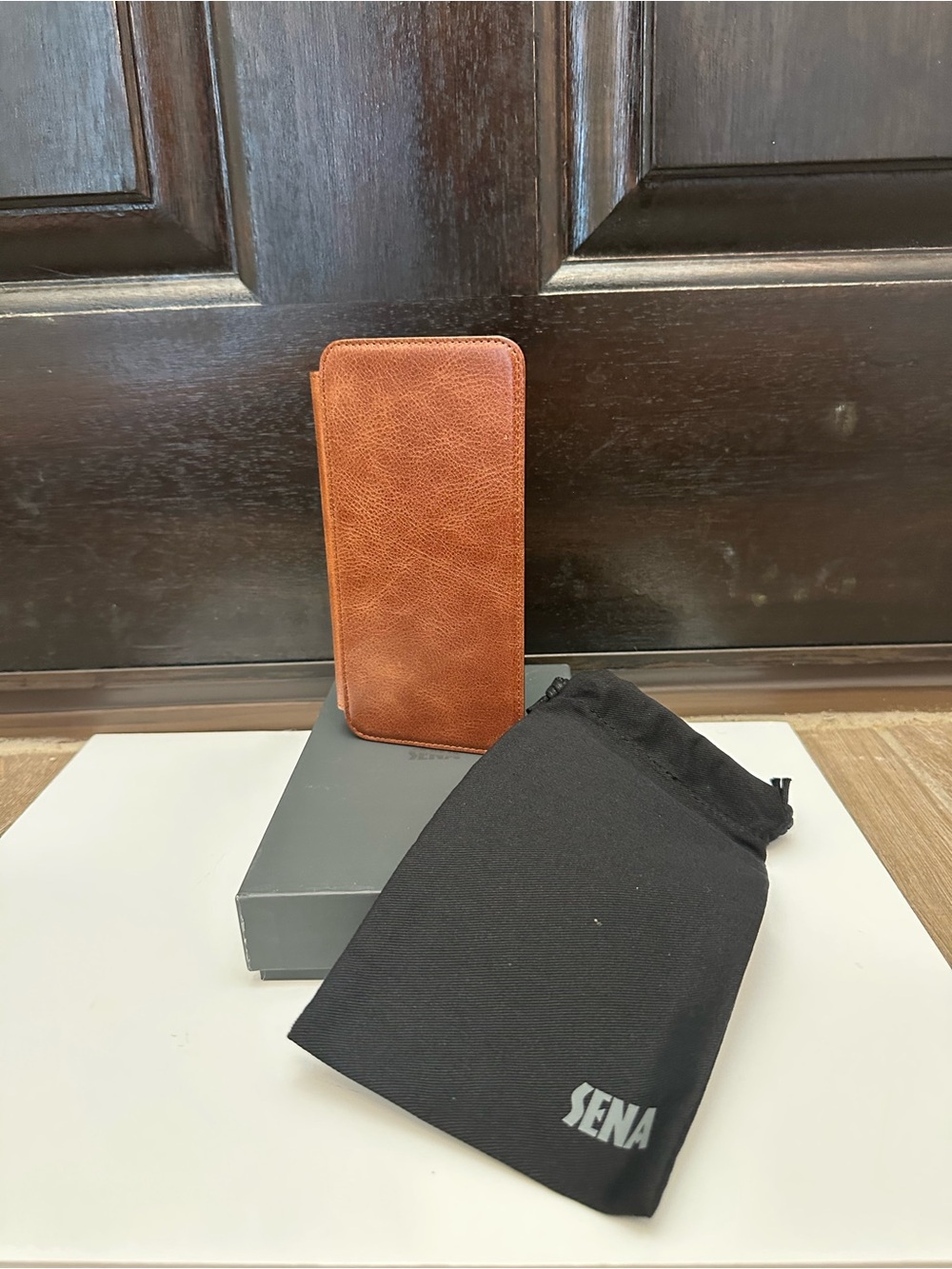 NWT Brown Leather Phone Wallet Case iPhone 6+